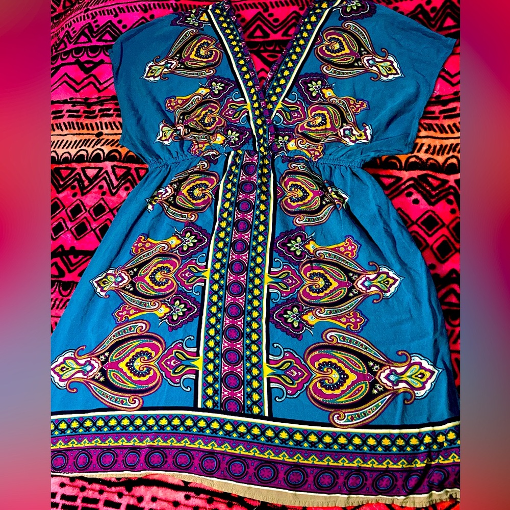 Turquoise Patterned Dress